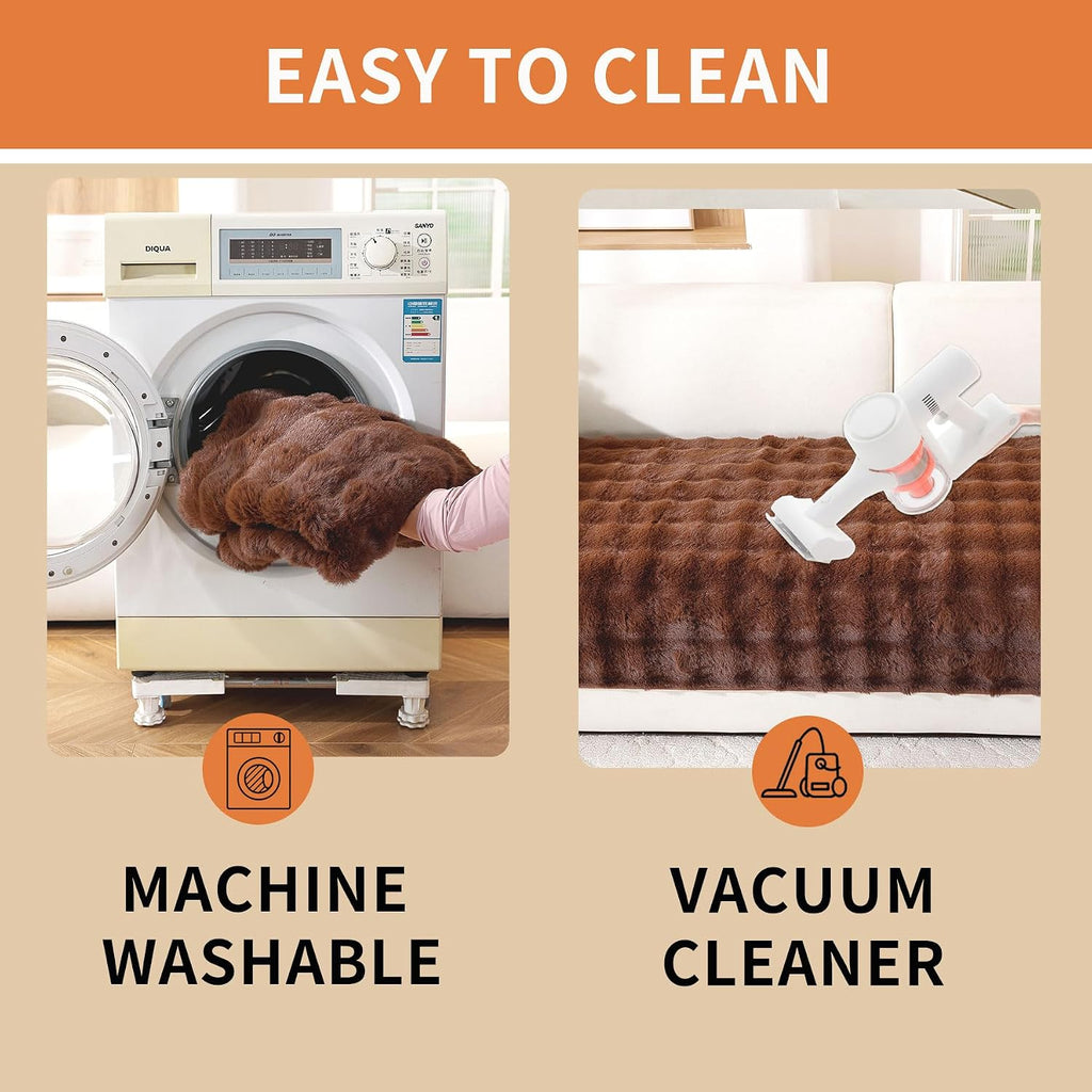 Waterproof Dog Bed Cover Non Slip Couch Covers for Dogs Washable Soft Faux Fur Sofa Cover Couch Covers for 3 Cushion