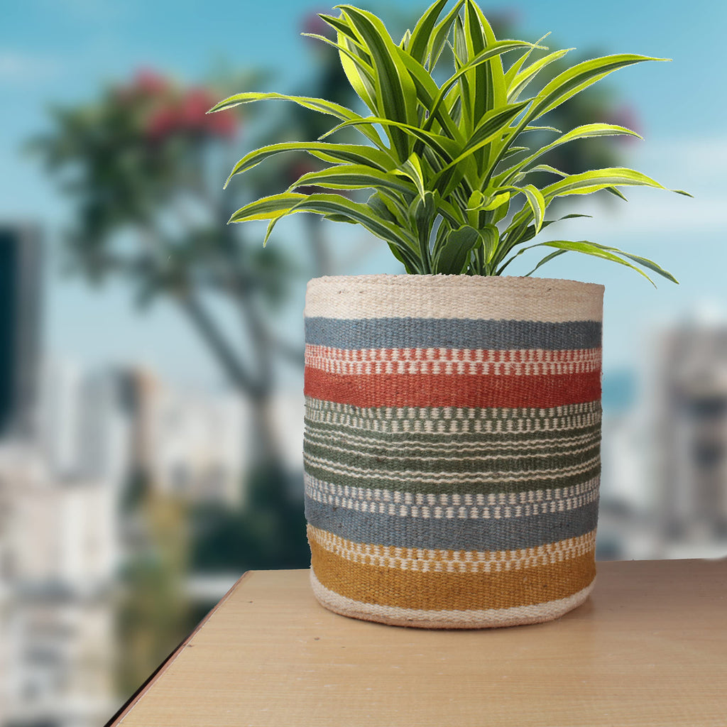 Sturdy Jute Planter Basket Modern Woven Basket for 8" Flower Pot Floor Indoor Planters, 10" x 10" Storage Organizer