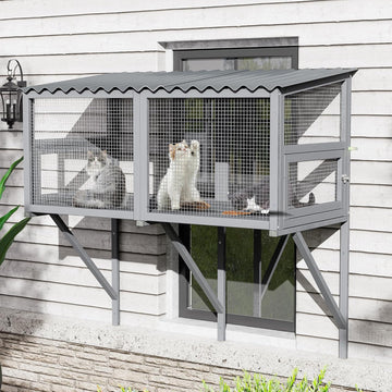 Catio Cat Window Perch Outdoor, Cat Window Enclosure for Indoor Cats