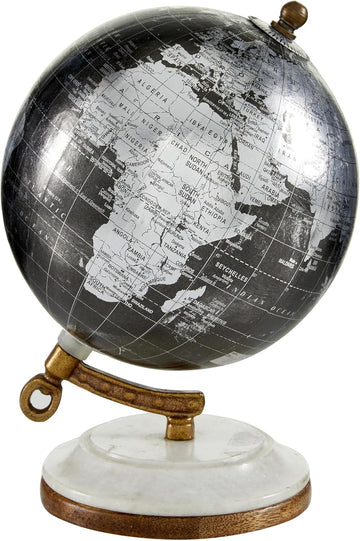 Plastic World Map Globe, Globe 5" x 5" x 7", Black