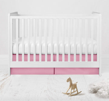 Solid Crib/Toddler Bed Skirt Dust Ruffle, Pink, 13 inches Drop