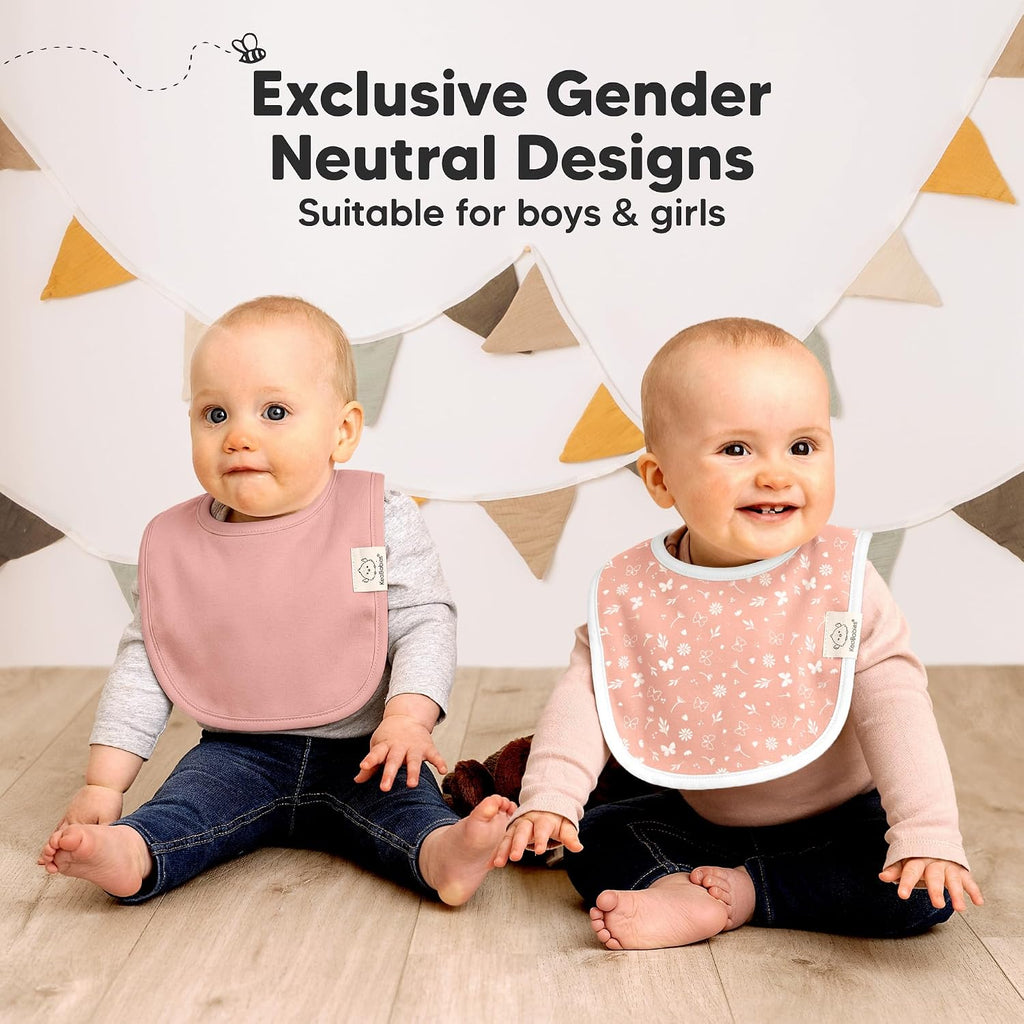 Pack Organic Baby Bibs for Drooling and Teething (Butterflies)