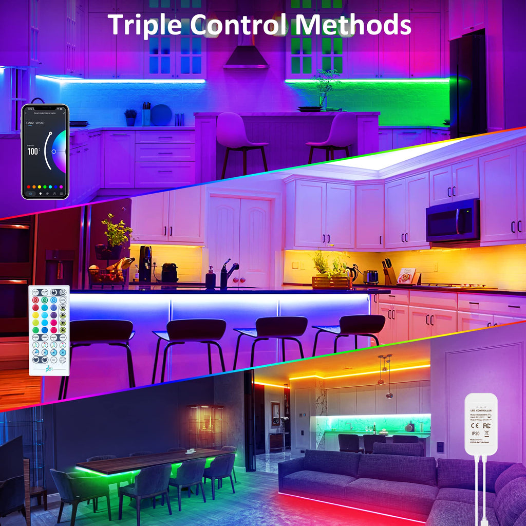 10 PCS 20in Smart RGB Under Cabinet Lights Kit