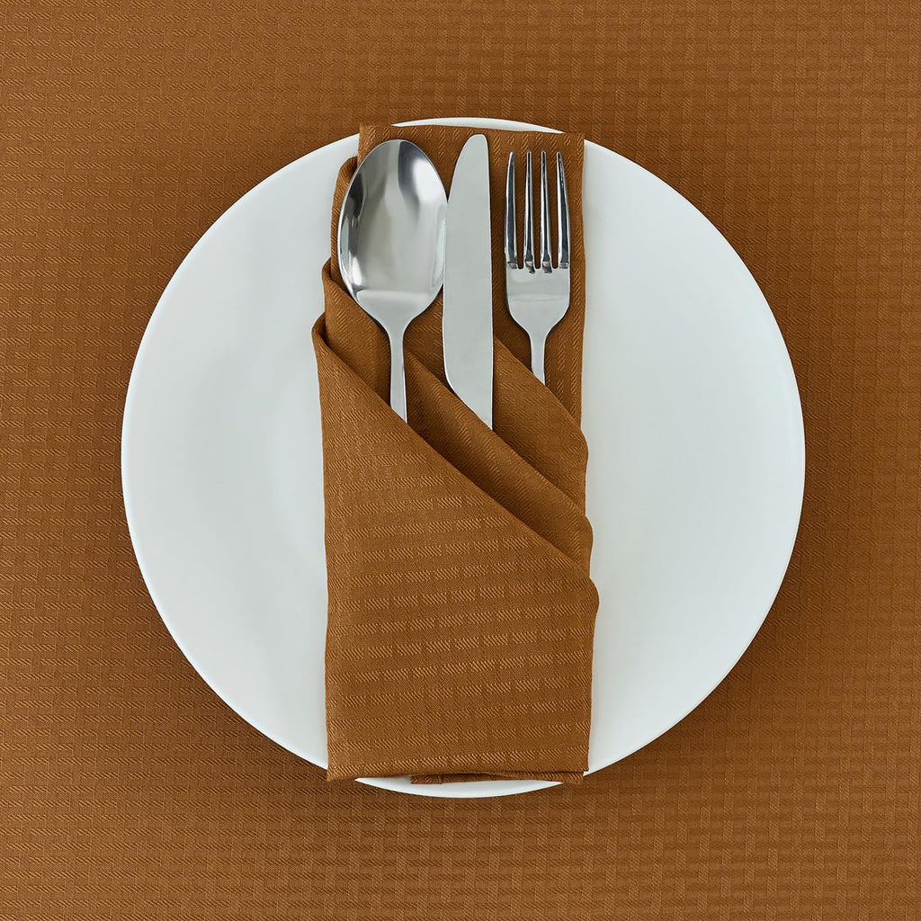 Fall Cloth Napkins 20 x 20 Inch Weaved Texture Design Soft Comfortable Luxury Serviette for Harvest Thanksgiving