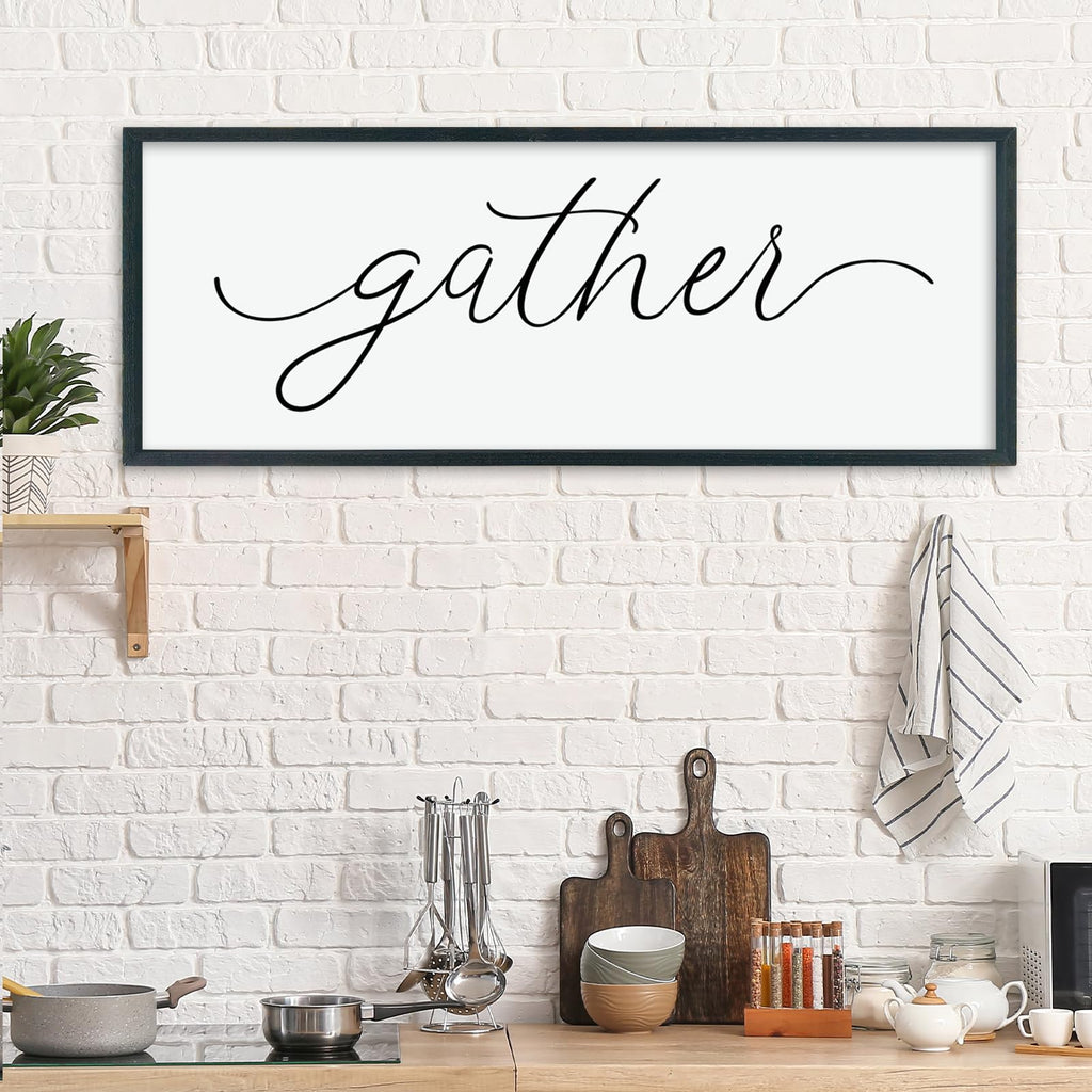Gather Sign Wall Decor 40"×15" Black