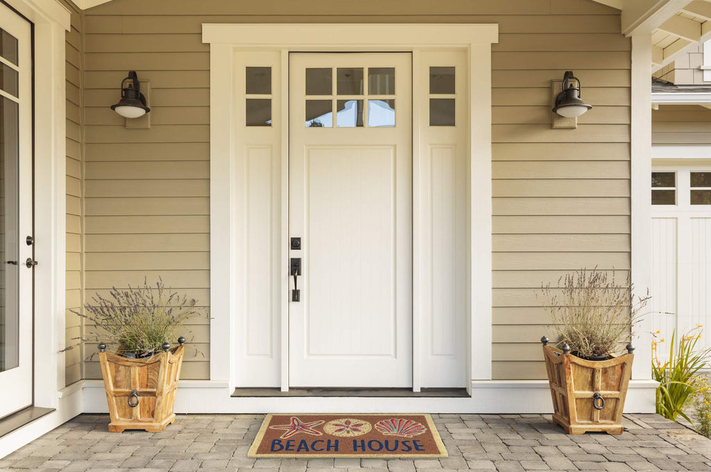 Heavy Duty Coir Doormat with Nonslip Vinyl Backing, Welcome Mat Outdoor Entry Way & Front Porch Décor, Beach House