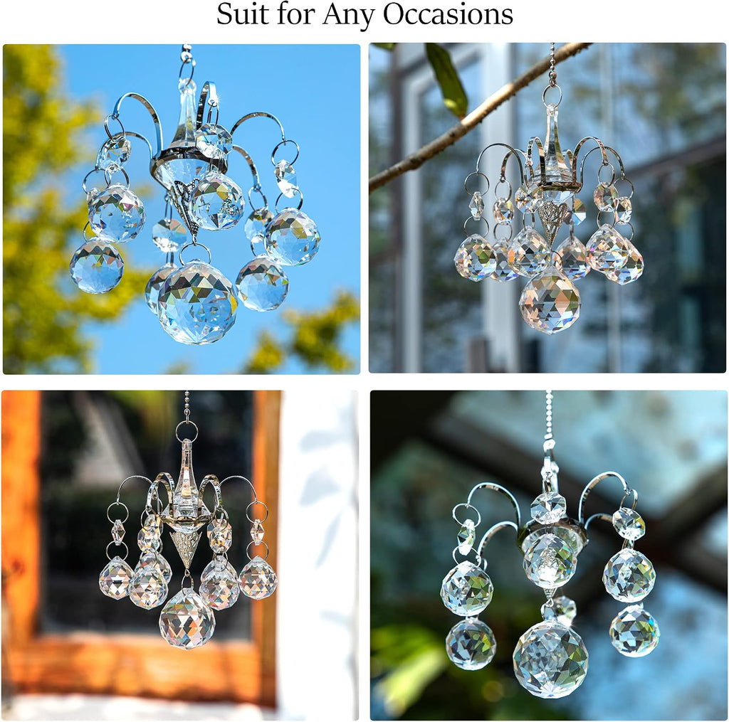 Crystal Ball Prism Suncatcher Rainbow Maker Hanging Ornament Hook Decor - Rainbow Maker Crystal Prism Ball Suncatcher
