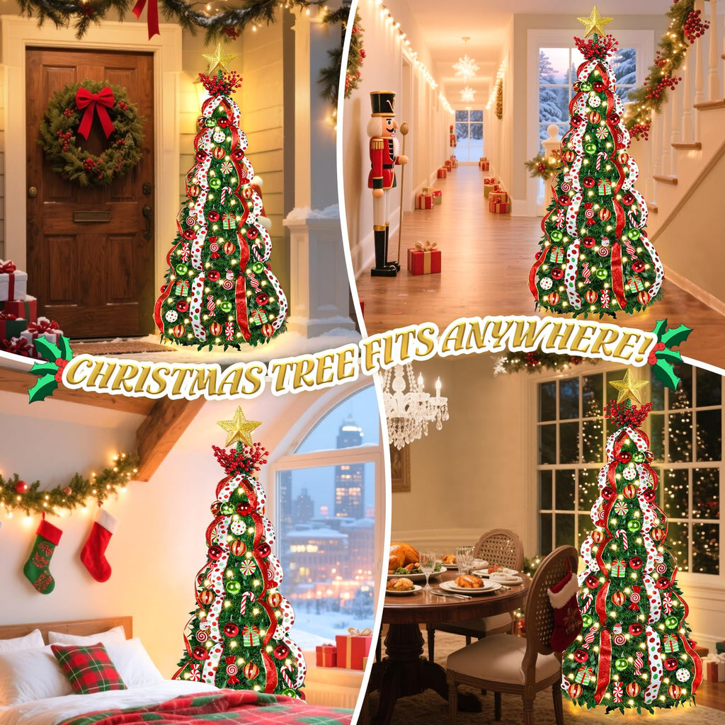 6FT Pre-Lit Pop Up with Lights for Holiday Decor