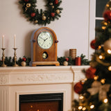 Grandfather Mantel Clock with Hour/Quarter-Hour Chime,Elegant Wooden Frame,Gold-Tone Pendulum Table Clocks