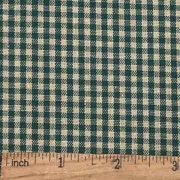 72x57 Inch Timber Green Plaid Primitive Homespun Fabric, 1/10" Mini Check
