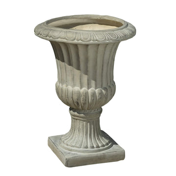 Outdoor/Indoor Antique Green Stone Finish Planter/Urn, 26"