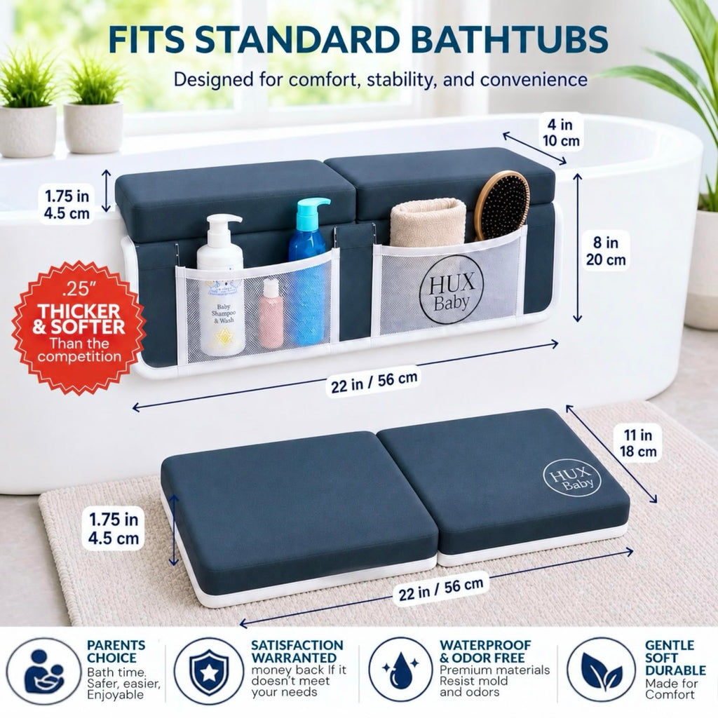 Comfortable Baby Bath Kneeler and Elbow Rest Pad Set, Non-Slip Bathtub Kneeling Pad for Bathing Baby, Bath Tub