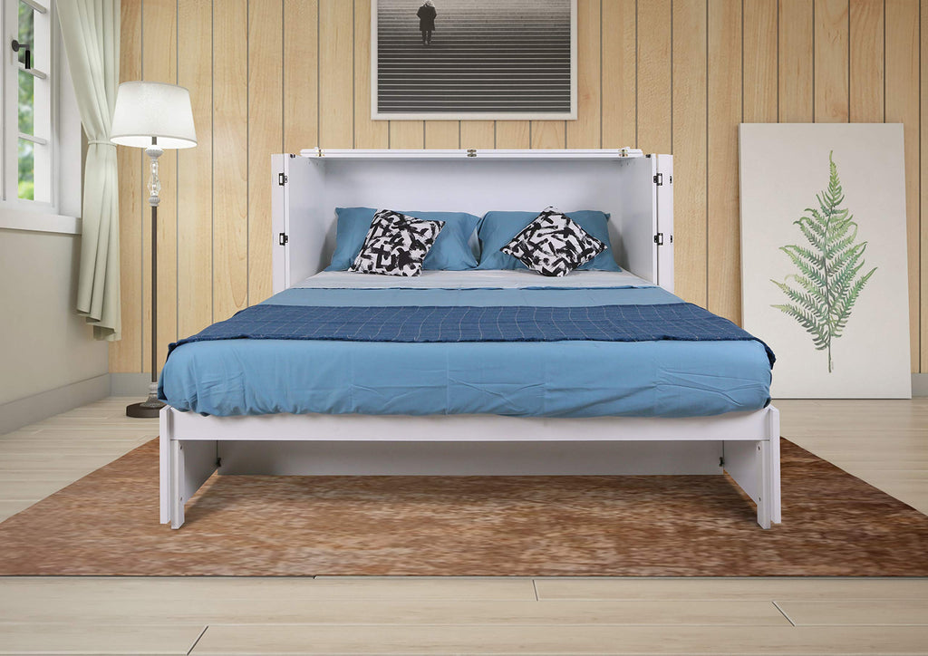 Paradiseo Murphy Cabinet Chest Bed with Charging Station 8 Inch, Queen (Angel White)