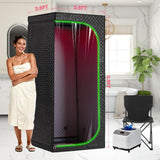 Infrared Sauna & Steam Sauna Box for Home, Portable Personal Sauna with Transparent Door, Powerful Steam Heating
