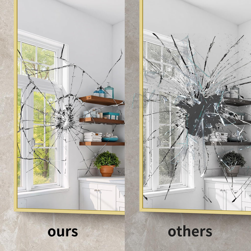60"x40" Bathroom Mirror for Double Sink, Brushed Gold Vanity Mirror
