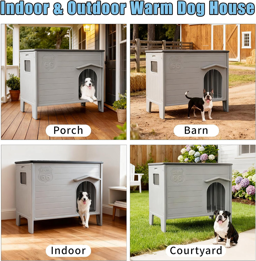 Heated Dog House Outdoor for Medium and Small Dog