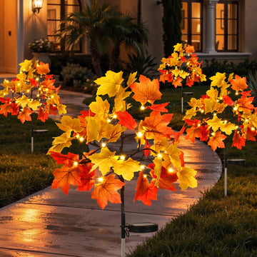 4 Pack Fall Solar Lights Outdoor Decorative