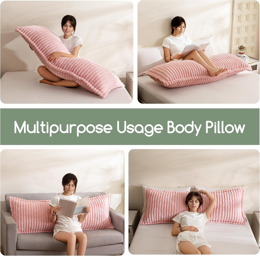 Memory Foam Body Pillow, Thickened Large Long Bed Pillow for Adults, Full Body Pillow with Removable Pillow Cover