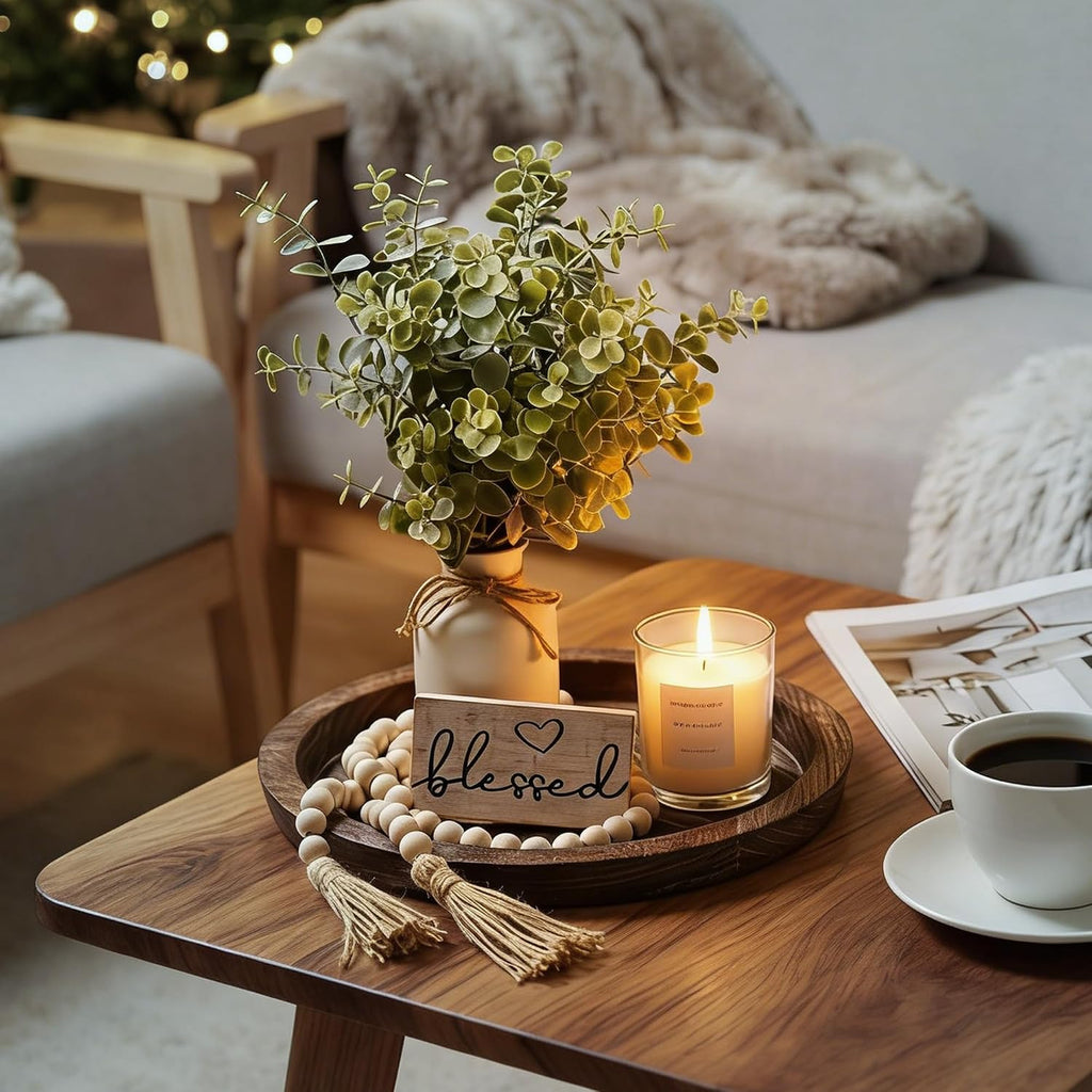 Rustic Modern Farmhouse Decor Set of 6 for Your Living Room, Kitchen Counter, Home or Table Centerpieces Room Decor