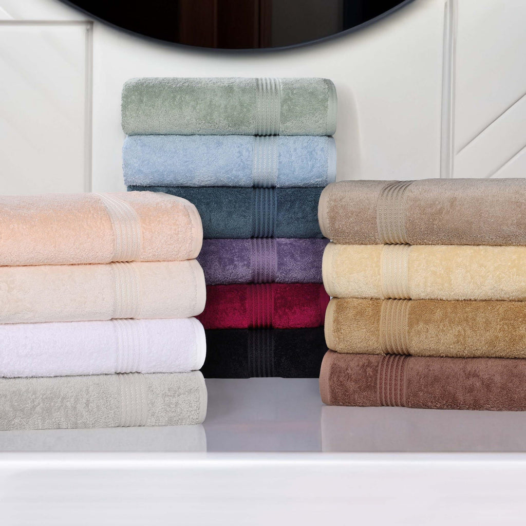 BNM Egyptian Cotton 8 Piece Towel Set, Assorted Towels Bathroom, Master, Guest Bath, Decor Essentials, Includes 2