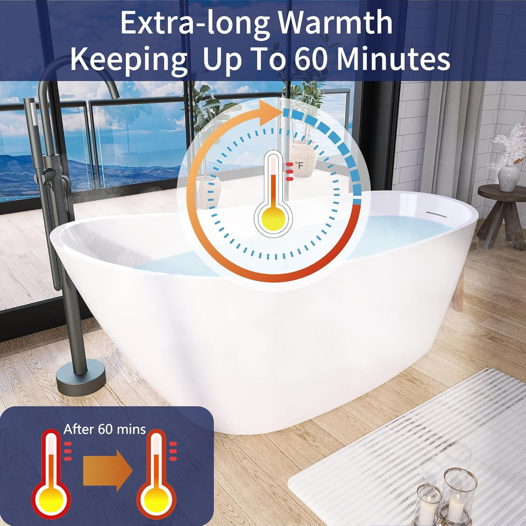 59" Acrylic Free Standing Tub, Stand Alone Tub, Freestanding Bathtub, Soaking Bathtub, cUPC Certified, CM(Glossy White)