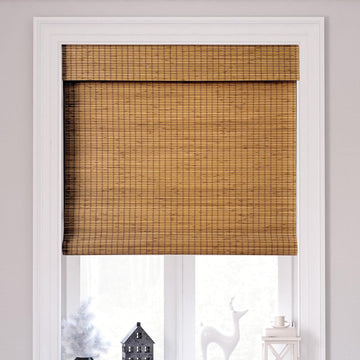 Cordless Bamboo Roman Shades 41x48in, Light Filtering Bamboo Blinds for Indoor Windows, Office, Bathroom and Living