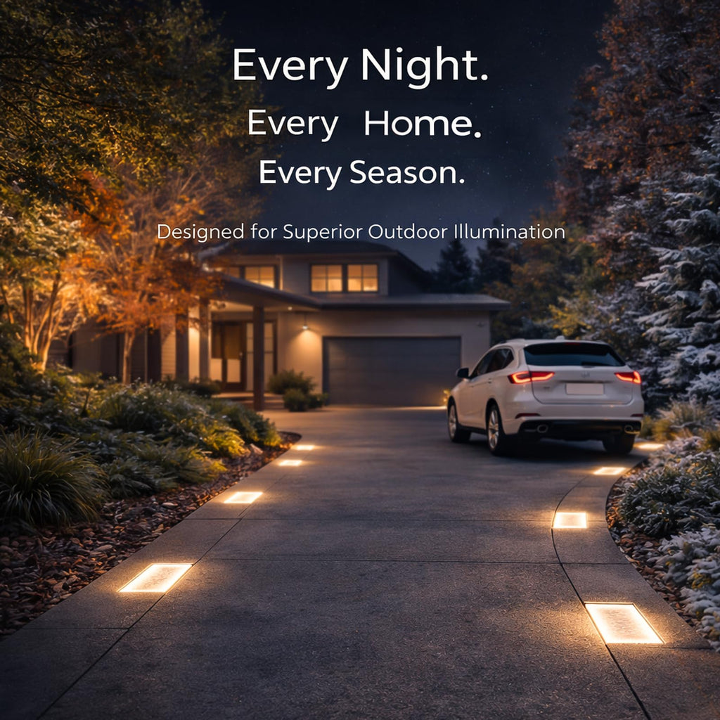 4x8 Solar Ground Lights, 3500K Paver Light, Warm White, 6Pack