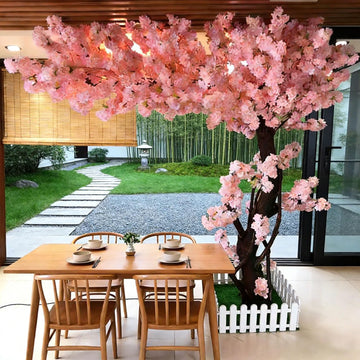 8.2FT Artificial Cherry Blossom Trees Large Pink, Faux Japanese Cherry Blossom Tree, Arbol De Cerezo Artificial