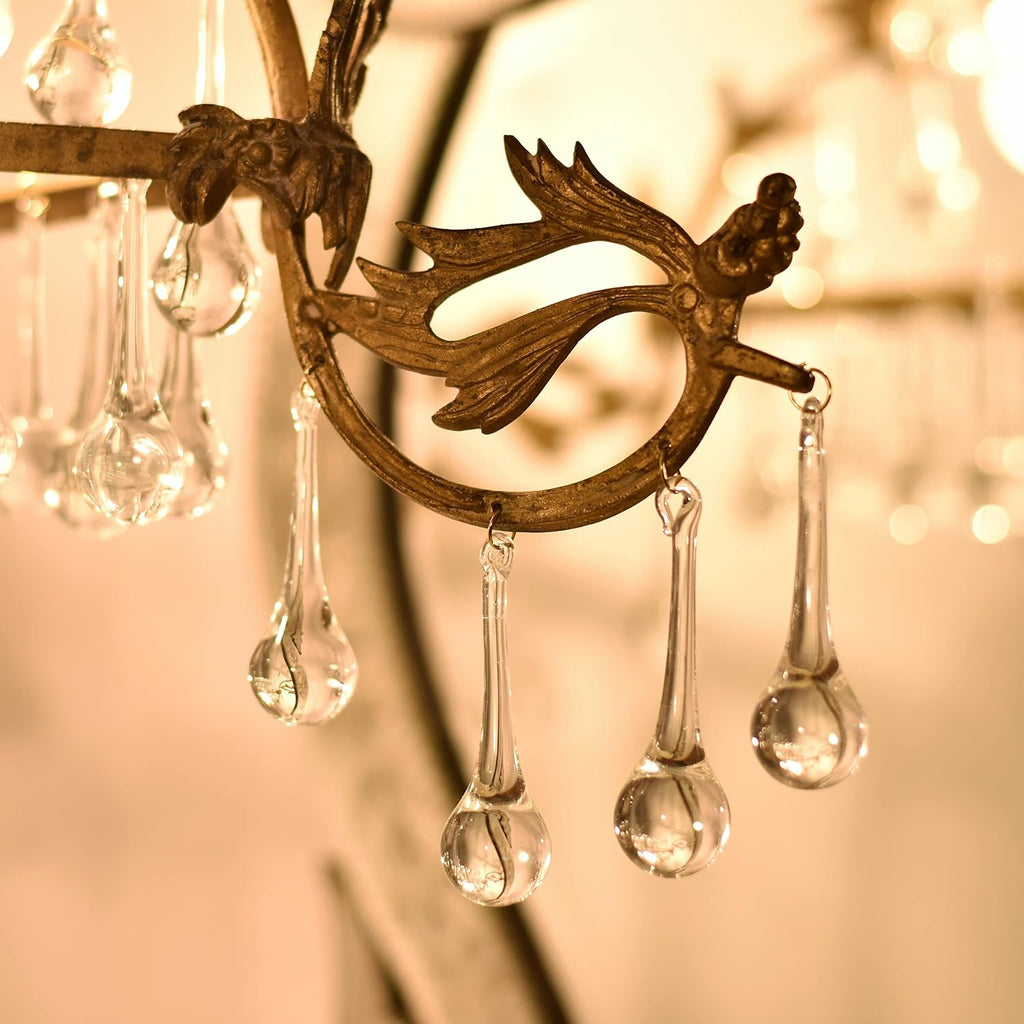 Clear Glass Teardrop Christmas Ornaments Home Décor - Set of 20