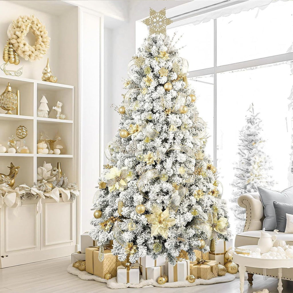 100PCS Christmas Tree Ornaments Clear Set, Gold
