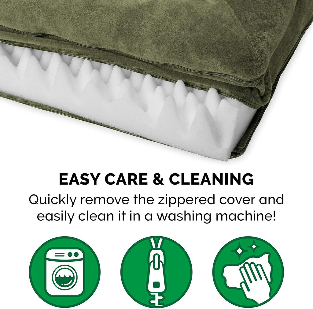Dog Bed Sofa Sofa - Dark Sage, Large W/Same Size Waterproof Liner