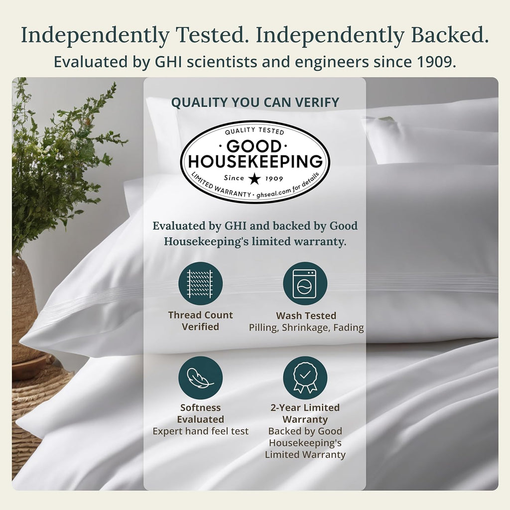 Queen Sheet Set - Natural 100% Cotton Sheets Queen Bed Set with Deep Pockets, Soft Sateen Weave, Breathable and