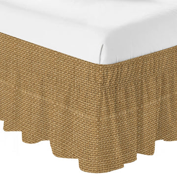 Farmhouse Bed Skirt 16 Inch Drop, Adjustable Elastic Bedskirt Dust Ruffle for Bed, Country Chic