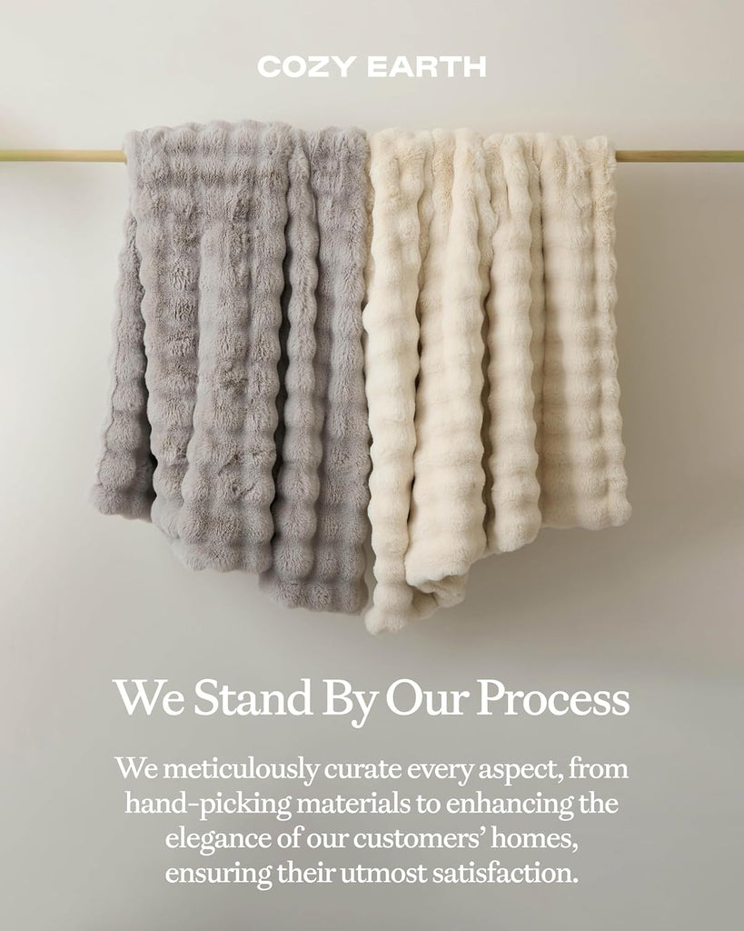 Earth Bubble Cuddle Blanket, Faux Fur Ultra-Soft Luxury Throw Blanket | Comfortably Weighted Design for Lounging or