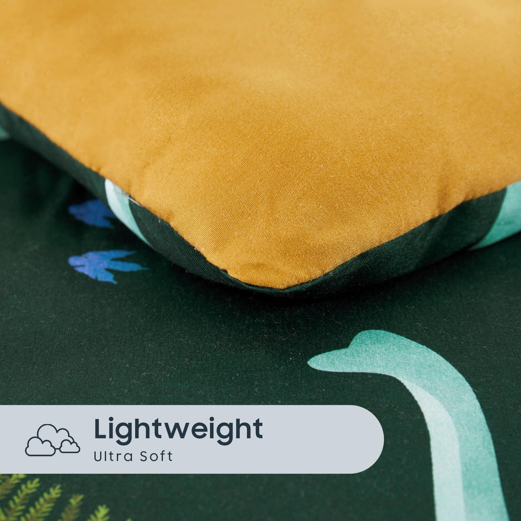 Toddler Bedding Set for Boys, Colorful Jurassic Dinosaur Volcano, 4 Pieces Soft Crib Bed Set Including Comforter