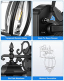 Dusk to Dawn Outdoor Lighting Fixture for House, Black Exterior Wall Light Wall Mount Sconce with Tempered Glass