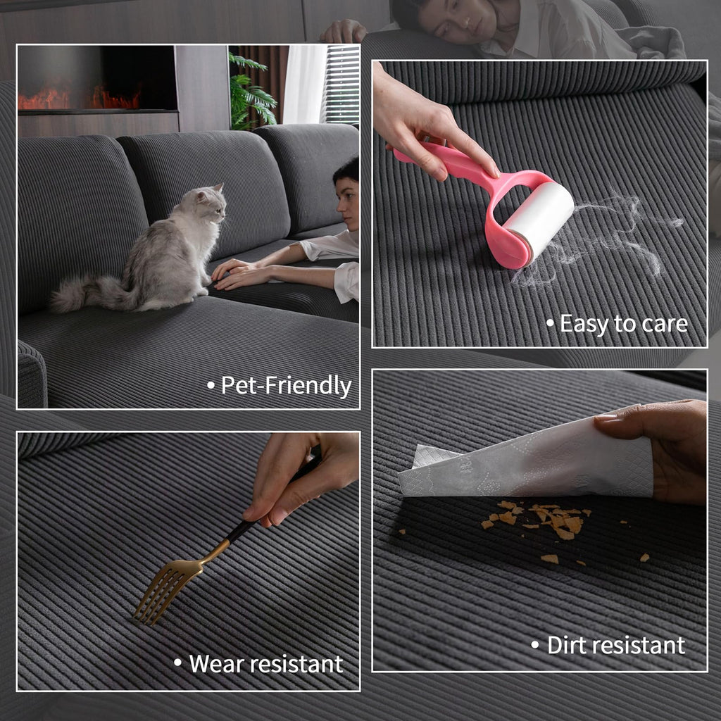 Sectional Couch Cushion Covers for Sofa (3PCS Small)