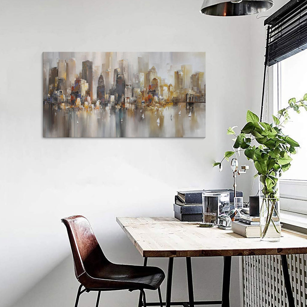 York City Wall - Modern Abstract Wall Cityscape & Paintings brooklyn bridge Wall Pictures Wall Decor Chicago