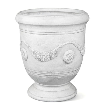 Urn Planter, 16.5 Inch Large White Garden Plant Pots