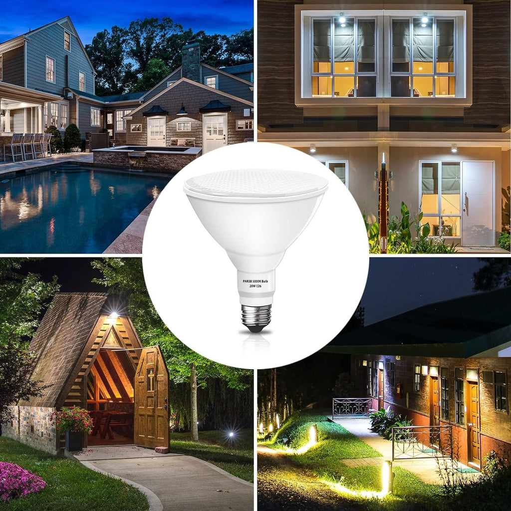 Par38 led Flood Lights Outdoor Light Bulb, Dimmable, 20W Replace up to 200W, Outdoor Flood Light Bulbs for