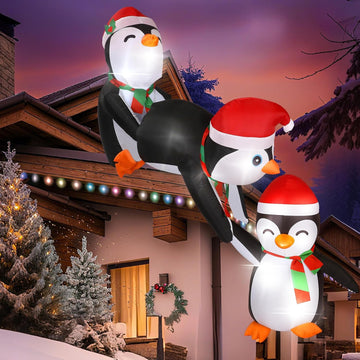 7ft Penguin Christmas Inflatable Roof Hanging Outdoor Decorations