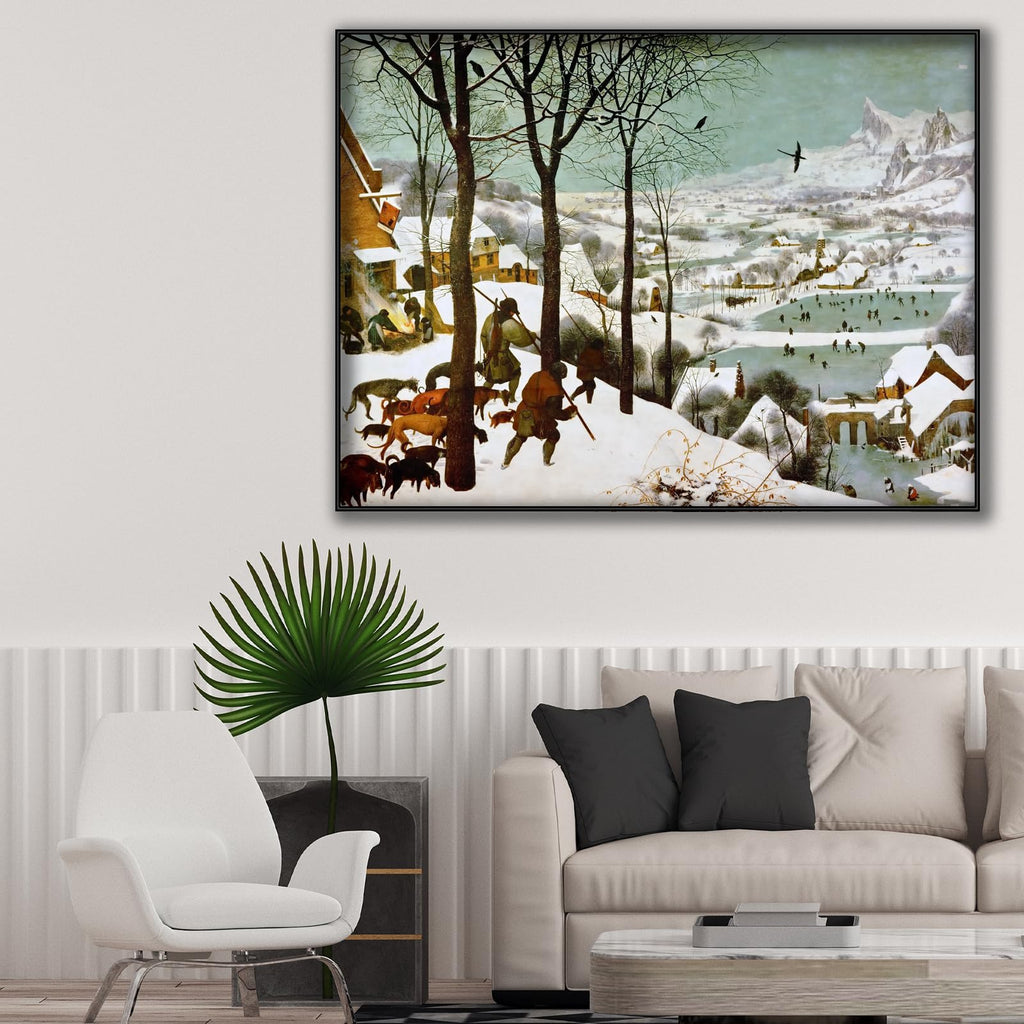 Pieter Bruegel The Elder Poster - Hunters in the Snow Print - Landscape Canvas Wall Art - Famous Painting