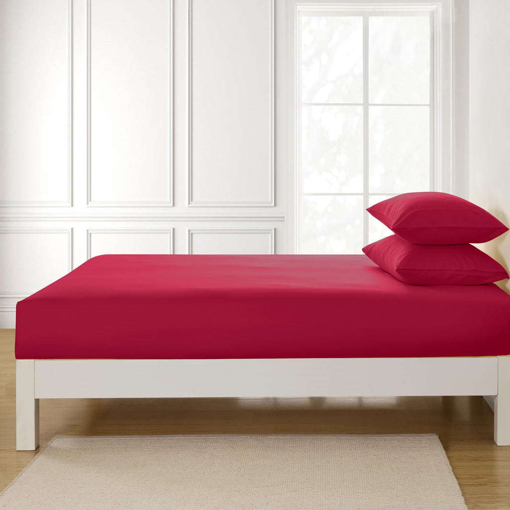King Size Fitted Sheet Only with Full Elastic & Built in Corner Sheet Straps to Prevent Shifting - Soft & Breathable
