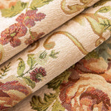 Luxury Chenille Coffee Table Cloth Non-Slip Silicone Backing Heavyweight French Damask Jacquard with