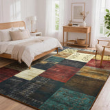 6x9 Washable Geometric Area Rug, Modern Non-Slip Carpet for Living Room Bedroom Multi