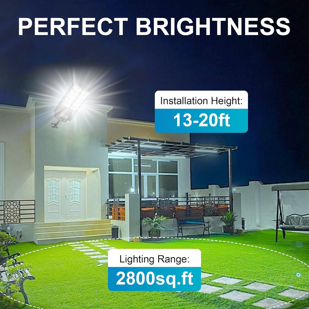 Solar Street Lights Outdoor Waterproof - LED Solar Flood Lights Outdoor Dusk to Dawn with Mention Sensor, Outdoor