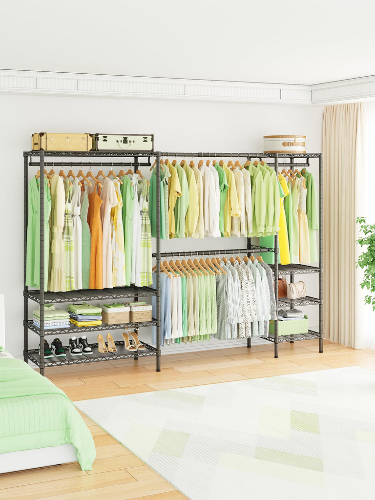 E11 Heavy-Duty Garment Rack, Clothes Rack, Load 1034lbs, Black