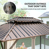 10' x 14' Hardtop Gazebo with UPF50+ Double Galvanized Steel Roof Canopy