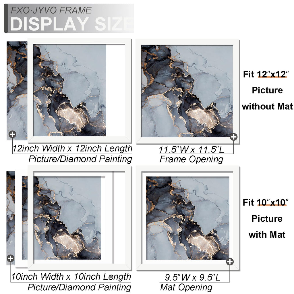 12 x 12 Frame Set of 3 Display Diamond Art Painting 30x30cm with 10x10 Mat