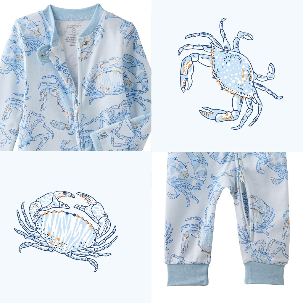 Shadow Sleep & Play 100% Cotton Footless Two Way Zip Front PJs